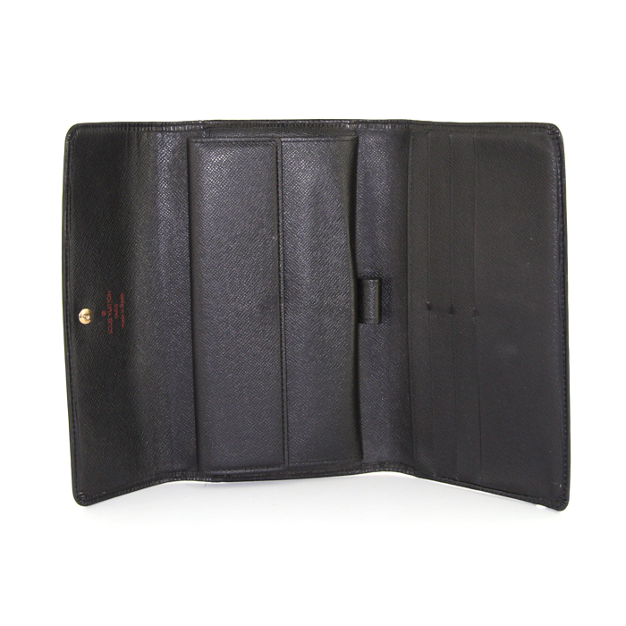 Billetera Louis Vuitton Sarah en cuero Epi negro - Detail D2