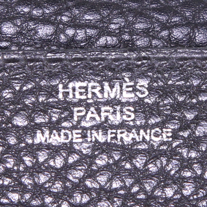 Hermes Dogon - Pocket Hand wallet in black leather taurillon clémence - Detail D3