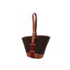Shopping bag Hermès in feltro marrone e pelle Barenia gold - 00pp thumbnail