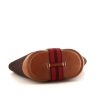 Hermès shopping bag in brown felt and gold Barenia leather - Detail D4 thumbnail