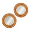 Mithé Espelt, pair of "Rayons" mirrors, in embossed and glazed earthenware, crackled gold, from the 1955's - 00pp thumbnail
