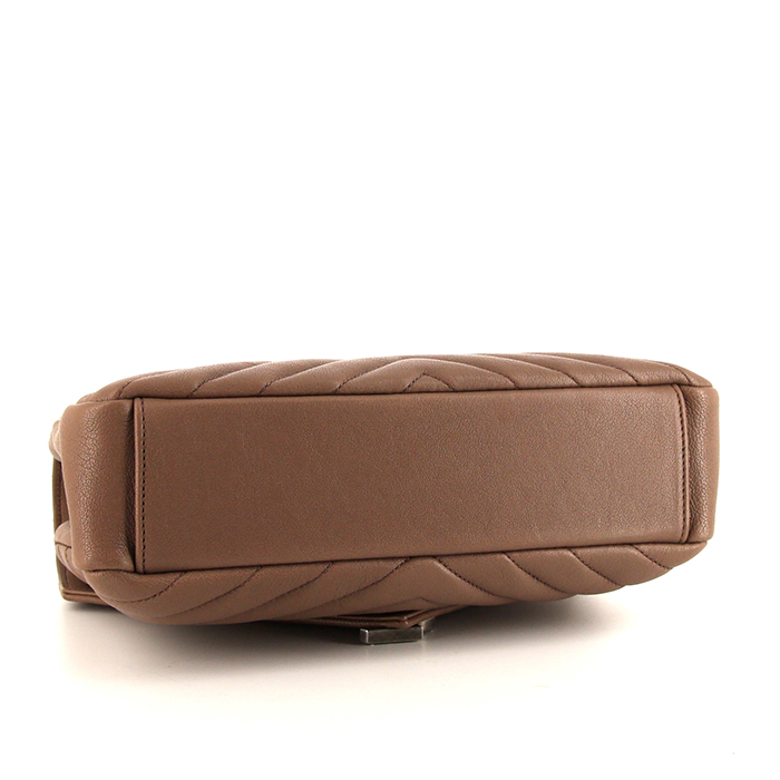 Borsa a tracolla Saint Laurent College in pelle trapuntata a zigzag marrone - Detail D5