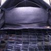 Hermes Kelly 28 cm handbag in navy blue porosus crocodile - Detail D3 thumbnail