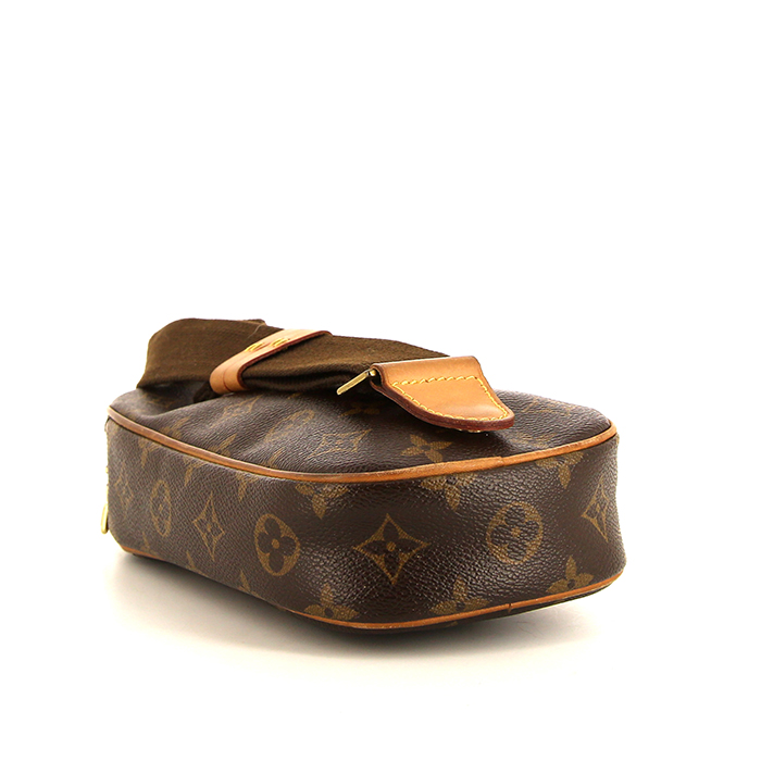 Pochette Louis Vuitton  Gange in tela monogram marrone e pelle marrone - Detail D4