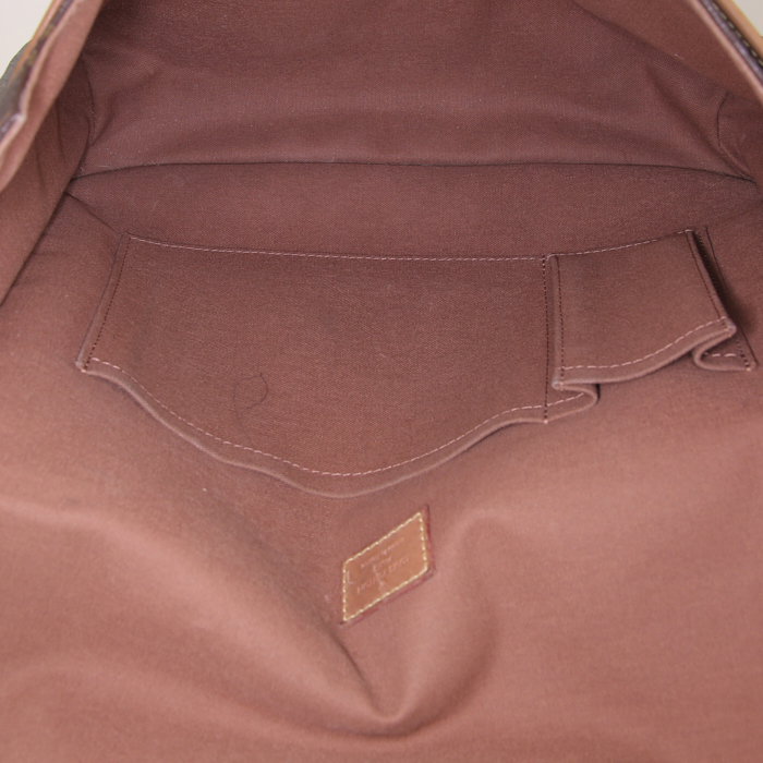 Louis Vuitton Messenger shoulder bag in brown monogram canvas and natural leather - Detail D2
