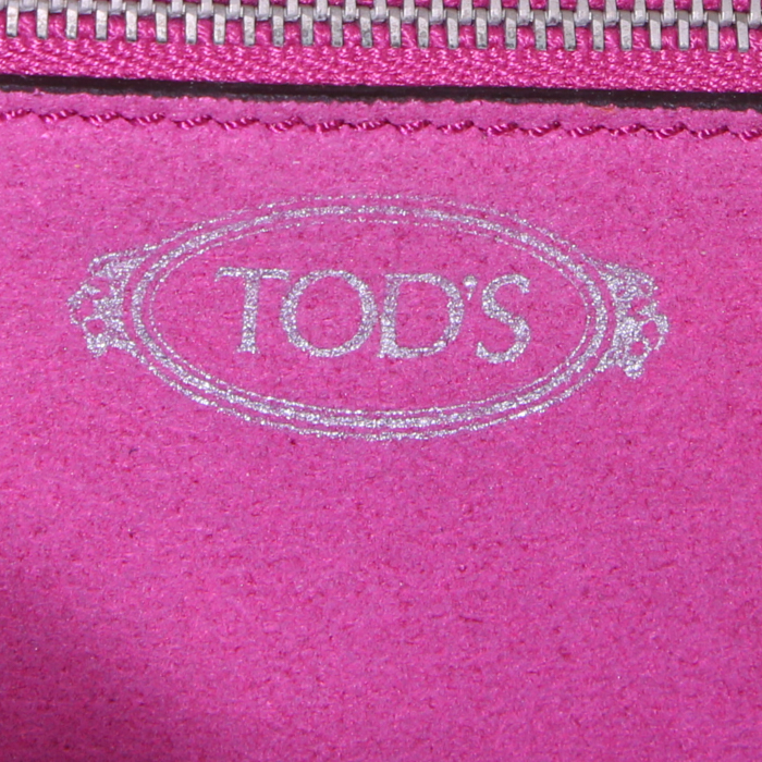 Sac bandoulière Tod's en cuir grainé rouge - Detail D4