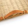 Hermès, large and rare wicker and glass tray with leather handles, signed, from the beginning of 1980's - Detail D1 thumbnail