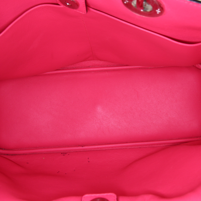 Dior Diorissimo medium model handbag in navy blue grained leather - Detail D3