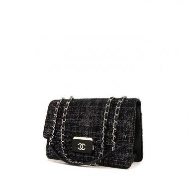 Bolso de mano Chanel Chic With Me en jersey y cuero negro