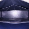 Hermes Drag handbag in navy blue box leather and beige canvas - Detail D2 thumbnail