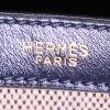 Hermes Drag handbag in navy blue box leather and beige canvas - Detail D3 thumbnail