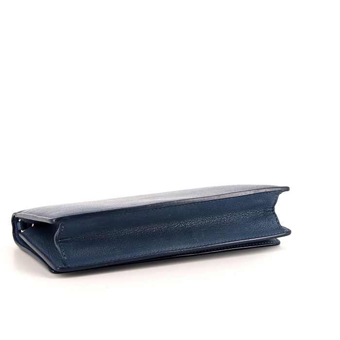 Givenchy Mini Pandora Wallet On Chain shoulder bag in blue leather - Detail D4
