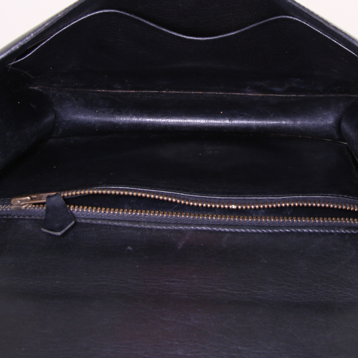 Bolso de mano Hermes Constance en cuero box negro - Detail D3