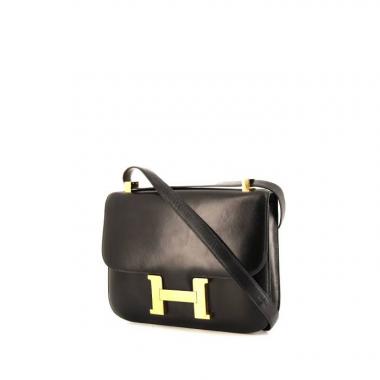 Sac à main Hermes Constance 24 cm en cuir box noir