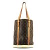 Shopping bag Louis Vuitton  Bucket modello grande  in tela monogram marrone e pelle naturale - 360 thumbnail