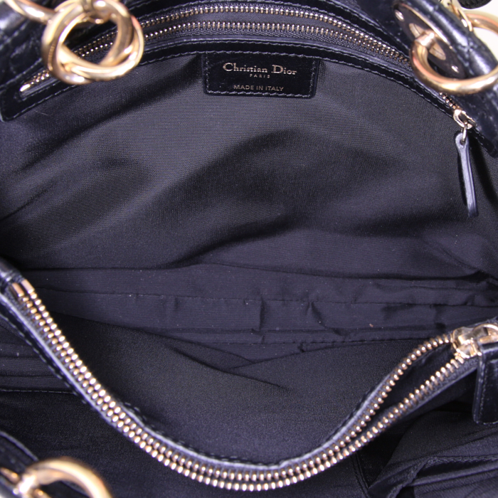 Dior Soft handbag in black leather cannage - Detail D2