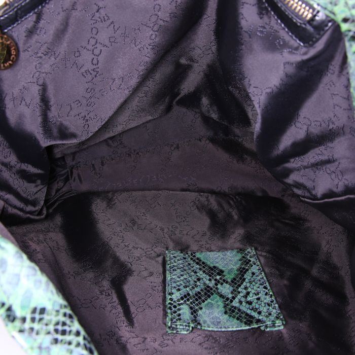 Borsa Stella McCartney in tela verde in simil-pitone - Detail D2