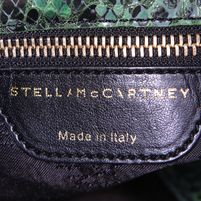 Borsa Stella McCartney in tela verde in simil-pitone - Detail D3