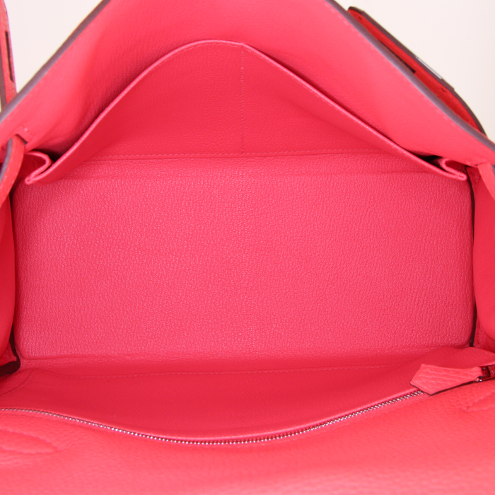 Sac à main Hermes Kelly 28 cm en cuir togo rose - Detail D3