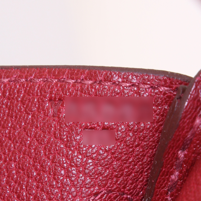 Hermes Birkin 30 cm handbag in red Jonathan leather - Detail D4
