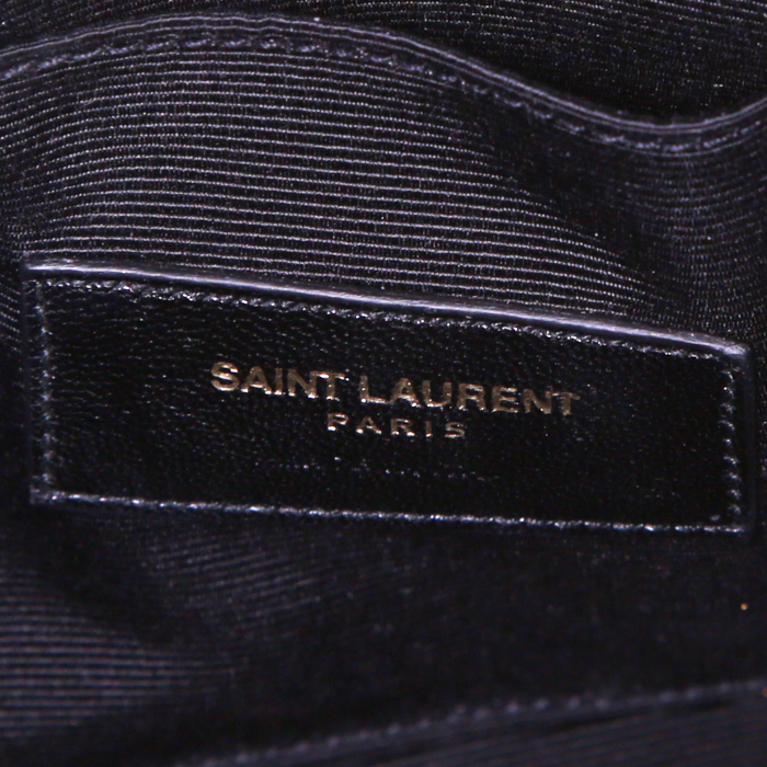 Sac à main Saint Laurent Sac de jour Nano en cuir grainé marron - Detail D4