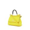 Dolce & Gabbana Sicily small model shoulder bag in yellow grained leather - 00pp thumbnail