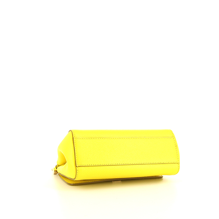 Dolce
Gabbana Sicily small model shoulder bag in yellow grained leather - Detail D5