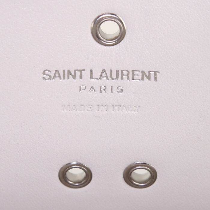 Saint Laurent Sac de jour Baby Bandana handbag in white leather - Detail D4