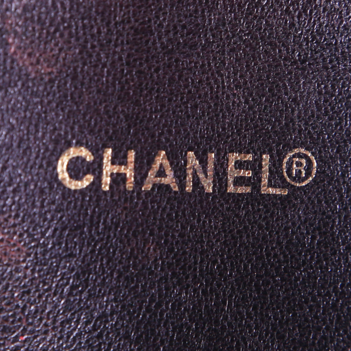 Sac à main en cuir matelassé rouge et jonc noir - Detail D3