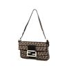 Fendi Mini Baguette handbag in beige and black bicolor canvas and black leather - 00pp thumbnail