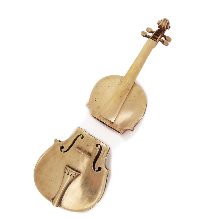 Arman, "Sliced violin", gilded bronze sculpture, signed and numbered, from 1972 - Detail D2