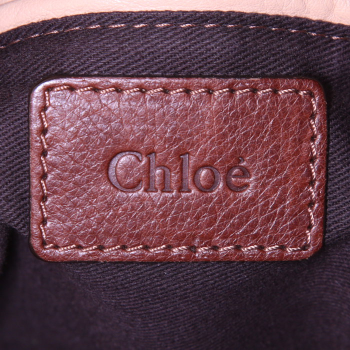 Chloé Paraty handbag in brown leather - Detail D4