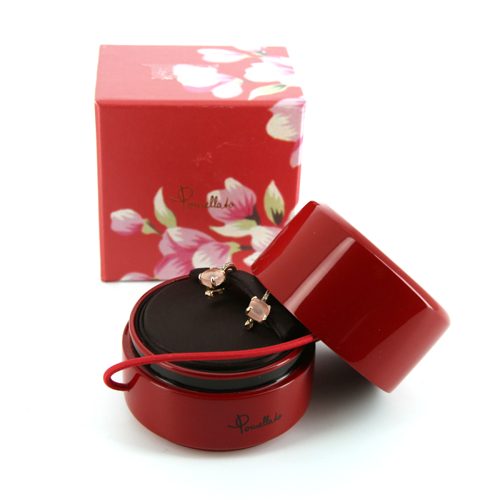 Pomellato Baby earrings in pink gold,  quartz and diamonds - Detail D2