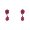 Paire de pendants d'oreilles Pomellato Rouge Passion en or rose 9 carats et rubis synthétique - 00pp thumbnail