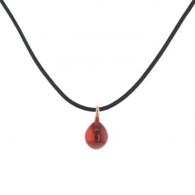 Pendentif Pomellato Rouge Passion en or rose 9 carats et saphir synthétique orange