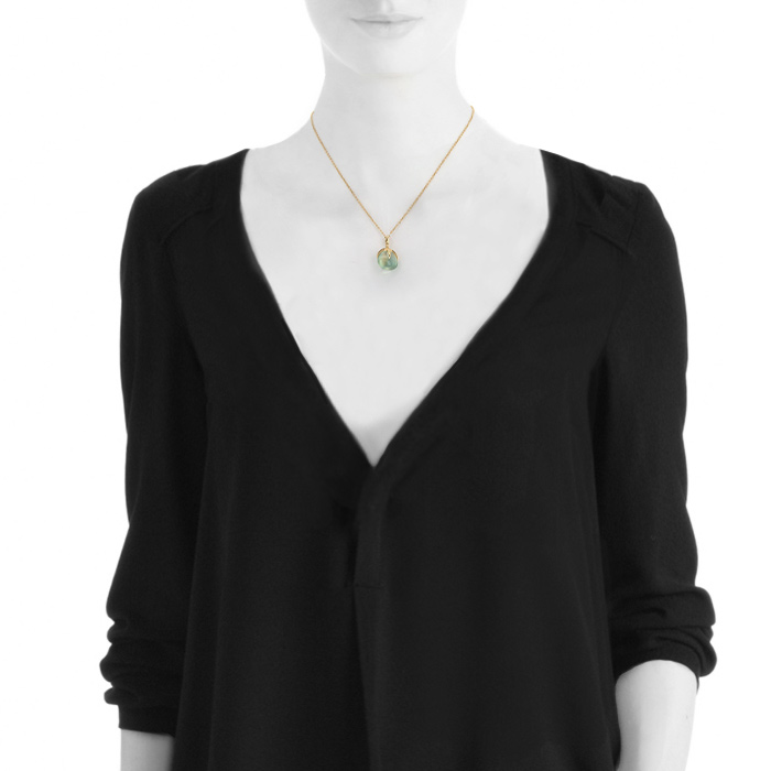 Collier Pomellato Veleno en or jaune et prehnite - Detail D1