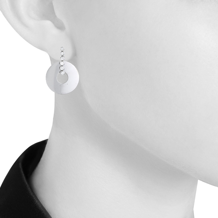 Orecchini trasformabili Chaumet in oro bianco e diamanti - Detail D2