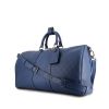 Louis Vuitton Keepall Editions Limitées weekend bag in blue checkerboard print leather - 00pp thumbnail