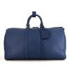 Louis Vuitton Keepall Editions Limitées weekend bag in blue checkerboard print leather - 360 thumbnail
