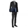 Sac de week end Louis Vuitton Keepall Editions Limitées en cuir damier empreinte bleu - Detail D2 thumbnail