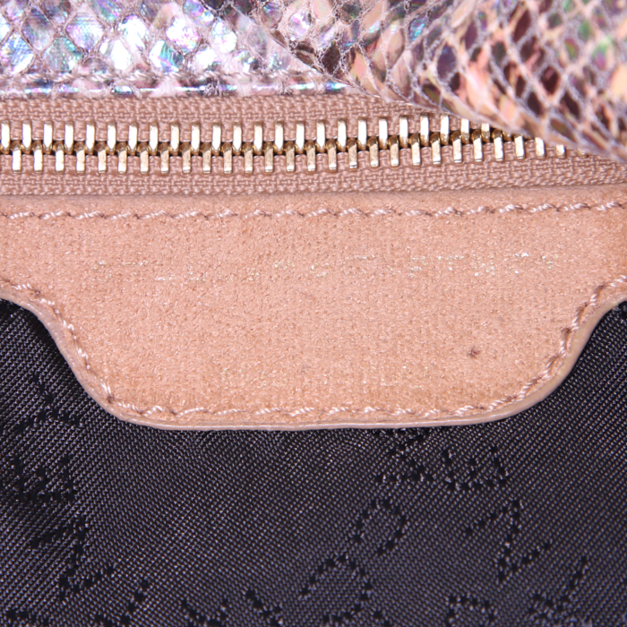 Bolso de mano Stella McCartney Falabella en lona marrón - Detail D4