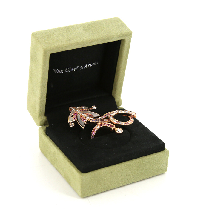 Van Cleef & Arpelsリング Authentic! Van Cleef & Arpels Alhambra 18k White Gold Pink
