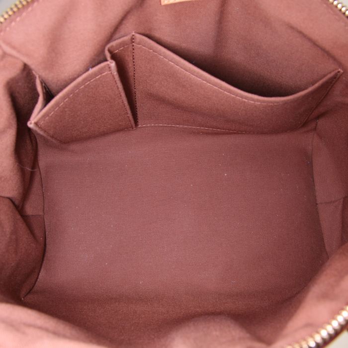 Bolso de mano Louis Vuitton Tivoli en lona Monogram marrón y cuero natural - Detail D2