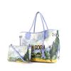 Shopping bag Louis Vuitton Neverfull in pelle blu con motivo - 00pp thumbnail