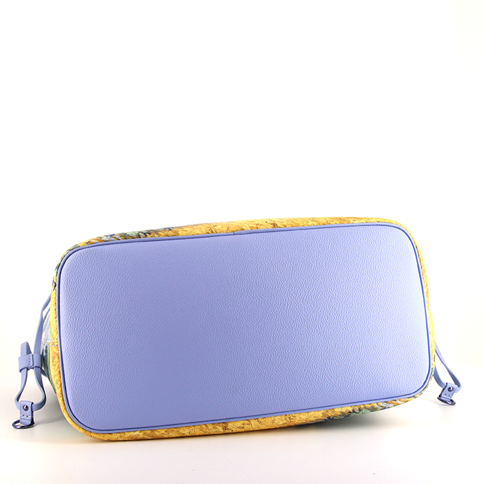 Louis Vuitton Neverfull shopping bag in blue leather - Detail D5