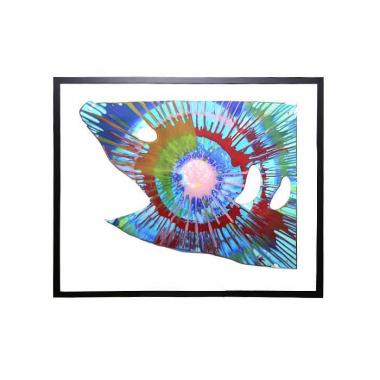 Damien Hirst, "Shark Spin", acrylic on paper, stamp of the artist and the Pinchuk Art Center, framed, of 2009