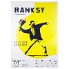 "The Art of Banksy - A visual protest", vintage original poster of the exhibition at the MUDEC museum, Milan, mounted on linen, of 2018 - 00pp thumbnail