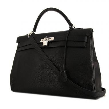 Sac à main Hermes Kelly 40 cm en cuir togo noir