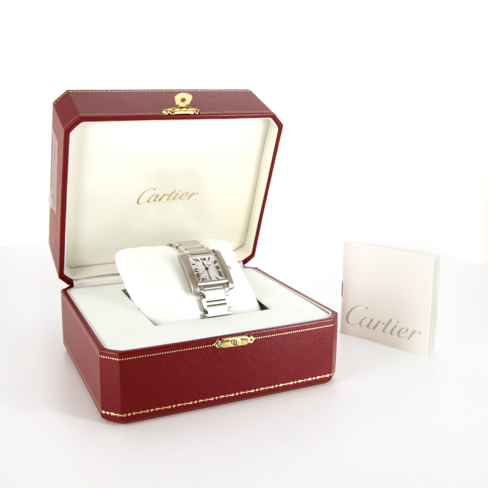 Cartier Tank Française watch in stainless steel Ref:  2302 Circa  2000 - Detail D2