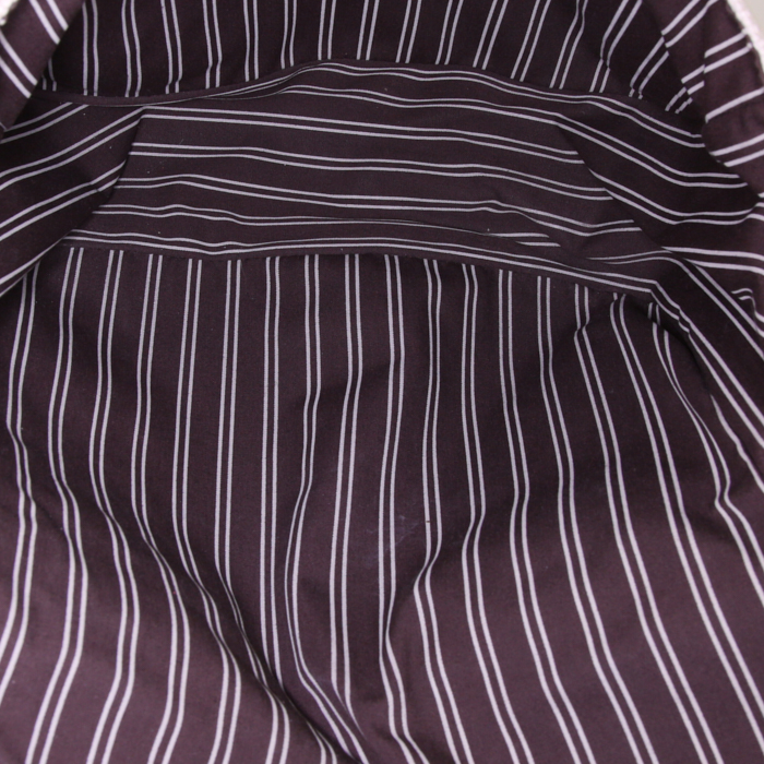 Sac bandoulière Louis Vuitton Antigua en toile blanche et marron - Detail D2